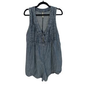 Free People Blue Denim Romper